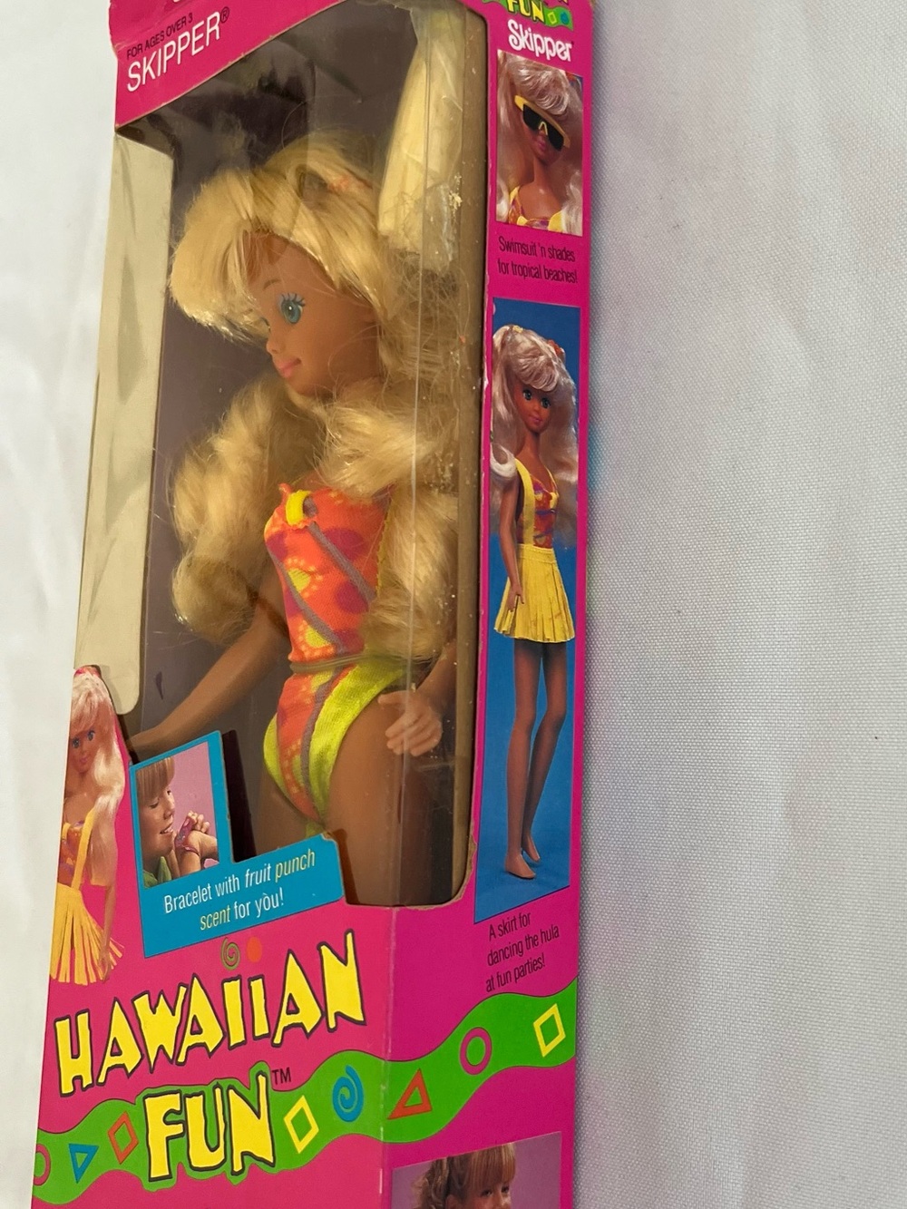 Vintage 1990 Skipper Barbie Hawaiian Fun Blonde Doll in Tropical Swimsuit - Picture 5 of 8